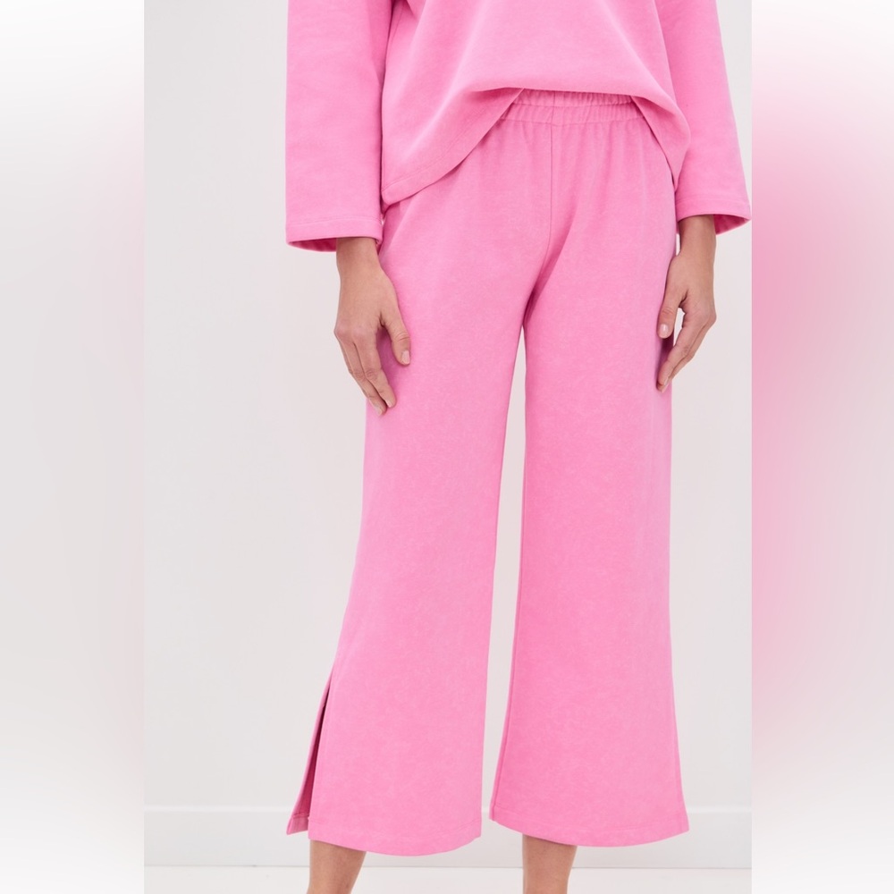 LNA Aden Sweatpants in hot neon stone wash pink